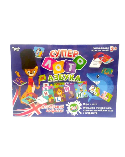 Настольная развлекательная игра "Суперлото" Азбука РУС/АНГЛ