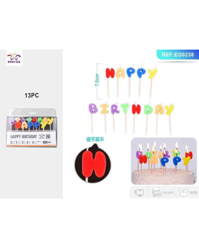 Набір свічок для торта "Happy BIRTHDAY"